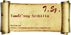Tamássy Szibilla névjegykártya